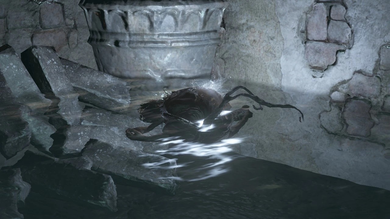 Труп Серокрыса с пеплом в канализации Иритилла.